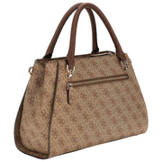 GUESS Noelle II Luxury Satchel Bag - Latte Brown Logo