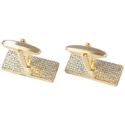 David Van Hagen Gold Plated Mother of Pearl and Onyx Keyboard Cufflinks  - White/Black/Gold