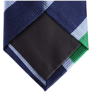 Knightsbridge Neckwear Kensington Diagonal Striped Silk Tie - Navy/Green
