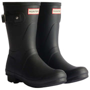 Hunter Original Short Tartan Lined Wellington Boots - Black