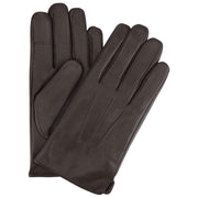 Isotoner Water Repellent 3 Point Smartouch Leather Gloves - Chocolate Brown