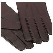 Isotoner Water Repellent 3 Point Smartouch Leather Gloves - Chocolate Brown