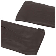 Isotoner Water Repellent 3 Point Smartouch Leather Gloves - Chocolate Brown