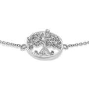 KJ Beckett Tree of Life Adjustable Bracelet - Silver