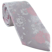Michelsons of London Floral Wedding Tie and Pocket Square Set - Pink