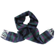 Locharron of Scotland Baird Modern Lambswool Scarf - Green/Navy/Purple