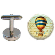 Bassin and Brown Hot Air Balloon Cufflinks - Blue/Yellow/Red
