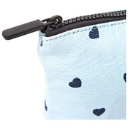 Roka Maida Vale Small Cotton Canvas Pouch - Heart Print Blue
