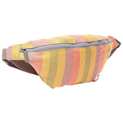Roka Mill Hill Small Cotton Canvas Bum Bag - Faded Multi Stripe