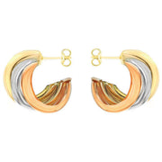 KJ Beckett Russian Style Stud Earrings - Gold/Silver/Rose Gold