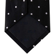 David Van Hagen Polka Dot Tie - Black/Silver