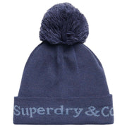 Superdry & Co Athletic Essentials Logo Knit Beanie Hat - Mariner Navy
