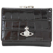 Vivienne Westwood Croc Embossed Small Frame Purse - Black