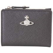Vivienne Westwood Saffiano Slim Flap Card Holder Purse - Black