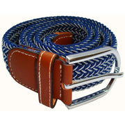 Bassin and Brown Chevron Woven Belt - Blue/White