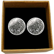 Bassin and Brown Paisley Cufflinks - Black/White