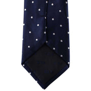 David Van Hagen Polka Dot Tie - Navy/White