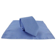 Michelsons of London Spot Polyester Tie and Pocket Square Set - Light Blue/White