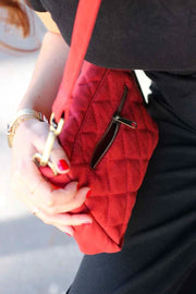 Hindbag Margault Quilted Shoulder Bag - Terracotta Red