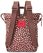 Roka Bantry B Small Recycled Canvas Backpack - Brown Spot