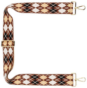 Elie Beaumont Bag Strap - Chocolate Argyll Brown