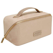 Alice Wheeler London Kensington Suede Train Case - Mink Cream