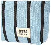 Roka Maida Vale Small Cotton Canvas Pouch - Blue Stripe