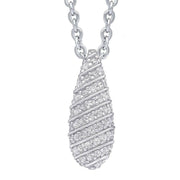 Beginnings Channel Set Droplet Pendant - Silver