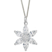 Beginnings Flower Gemstone Pendant - Silver