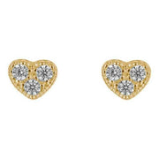 Beginnings Heart Gemstone Stud Earrings - Gold