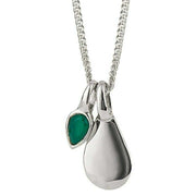Beginnings May Semi-Precious Birthstone Necklace - Silver/Green