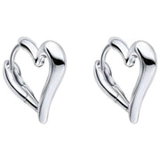 Beginnings Open Heart Hoop Earrings - Silver