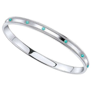 Beginnings Turquoise Spinner Bangle - Silver