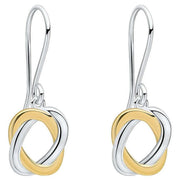 Beginnings Woven Circle Drop Earrings - Silver/Gold