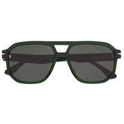 Botaniq Rectangular Double Bridge Sunglasses - Green