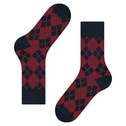 Burlington Carrington Socks - Marine Navy/Red