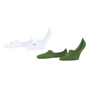 Burlington Everyday 2 Pack No Show Socks - Fir Green/White