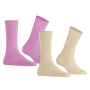 Burlington Everyday 2 Pack Socks - Creme Beige/Pink