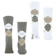 Burlington Everyday Argyle 2-Pack Socks - Light Grey Mel