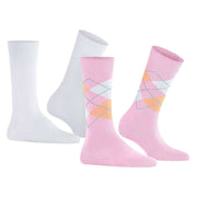 Burlington Everyday Mix 2 Pack Socks - Sporty Rose Pink/White