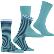 Burlington Everyday Stripe Mix 2-Pack Socks - Key Largo Blue