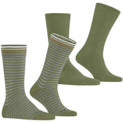 Burlington Everyday Stripe Mix 2-Pack Socks - Salvia Green