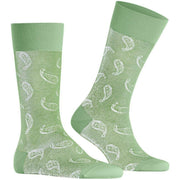 Burlington Paisley Socks - Quiet Green