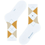 Burlington Rib Court Socks - White/Yellow