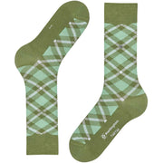 Burlington Tartan Socks - Salvia Green