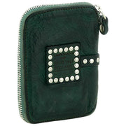 Campomaggi Asciano Quilted Stud Purse - Green Bottle