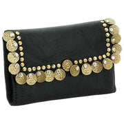 Campomaggi Felloniche Stud Coin Purse - Black/Gold