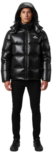 Helvetica Mountain Pioneers Freezer Hooded Down Jacket - Black