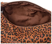 Roka Mayfair Small Cotton Canvas Wash Bag - Mini Leopard Brown