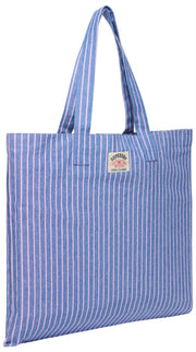 Superdry & Co Oxford Stripe Tote Bag - Broker Navy/Pink Stripe